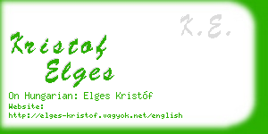 kristof elges business card